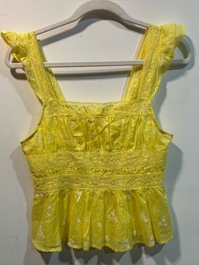 Free People Lace Embroidered Top size XS